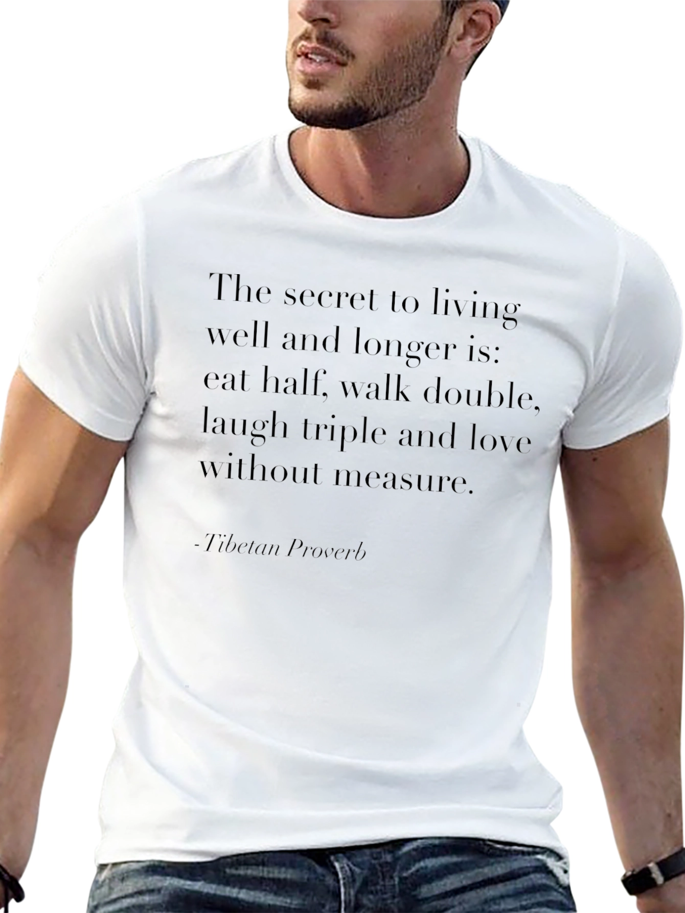 Inspirational Proverb T-Shirt - Live Well Laugh Often