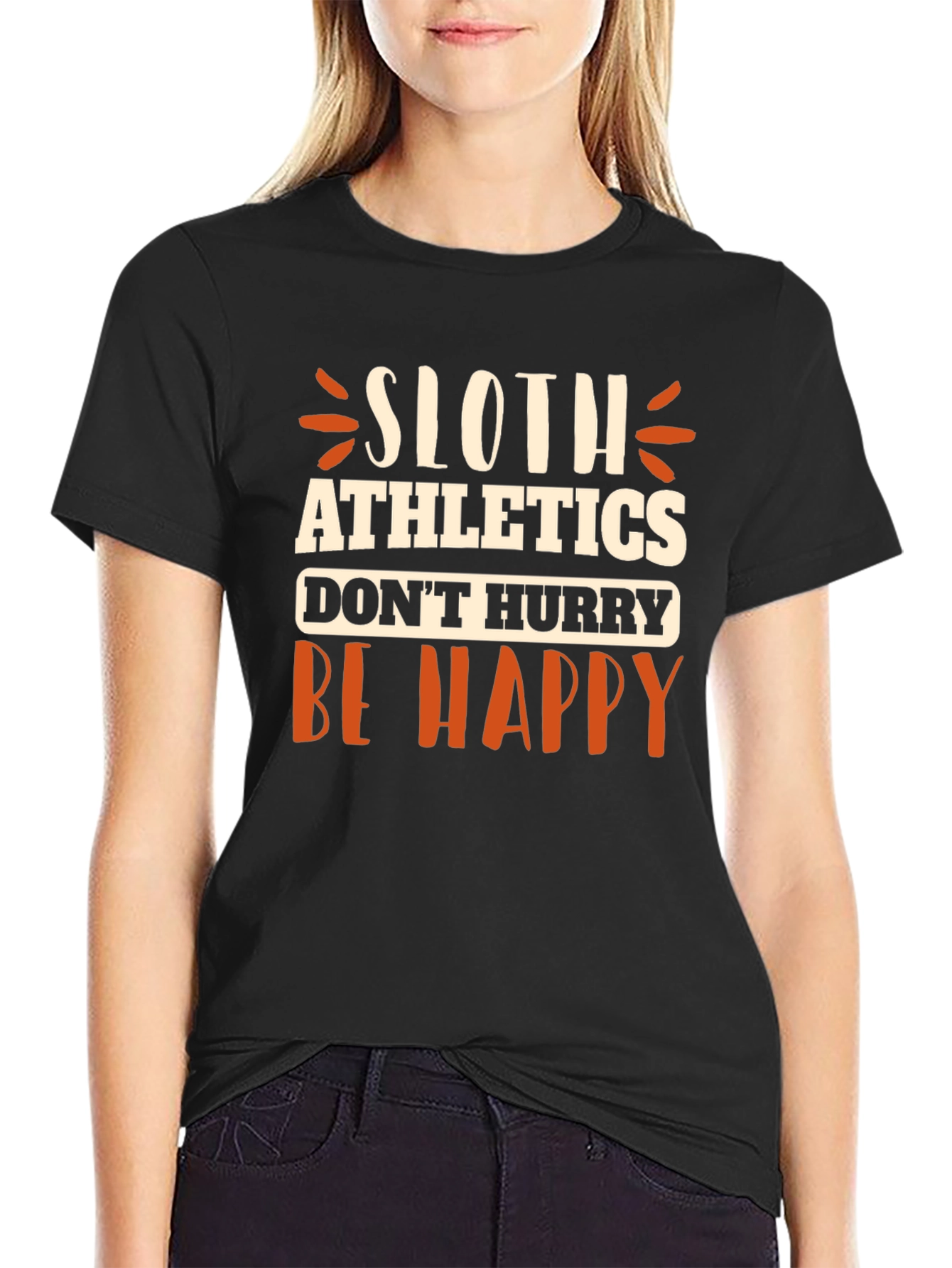 Sloth Athletics T-Shirt - Dont Hurry Be Happy