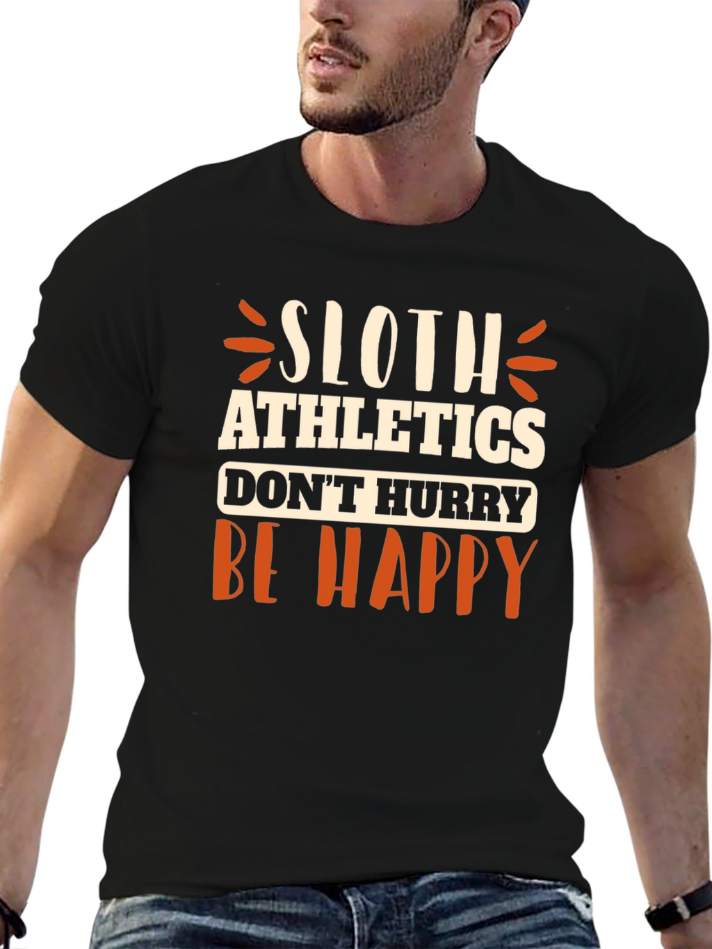 Sloth Athletics T-Shirt - Dont Hurry Be Happy