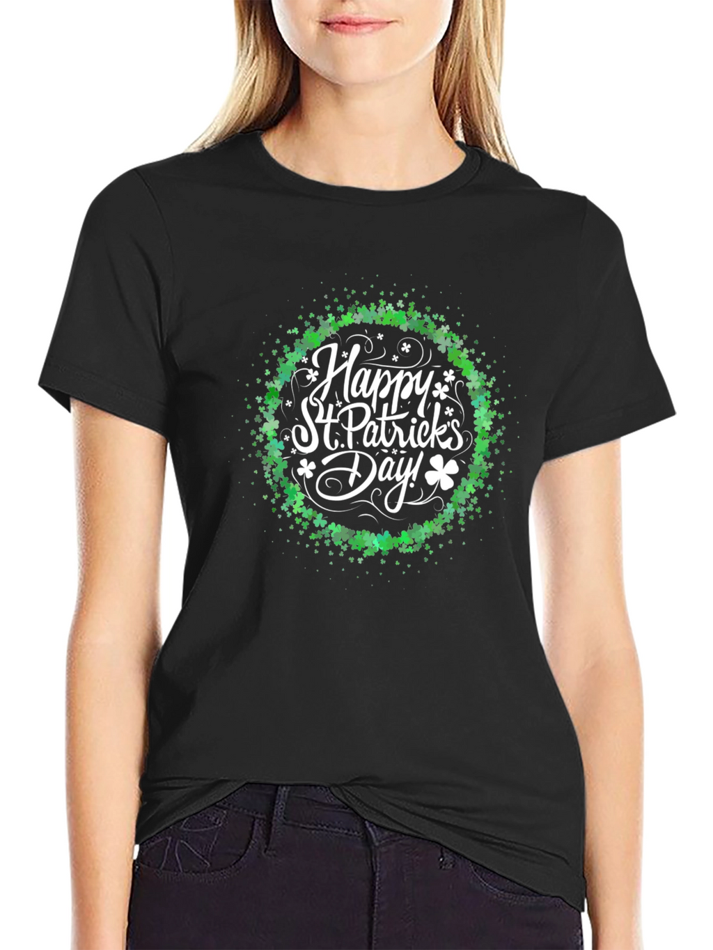 Happy St. Patricks Day Graphic Tee - Black