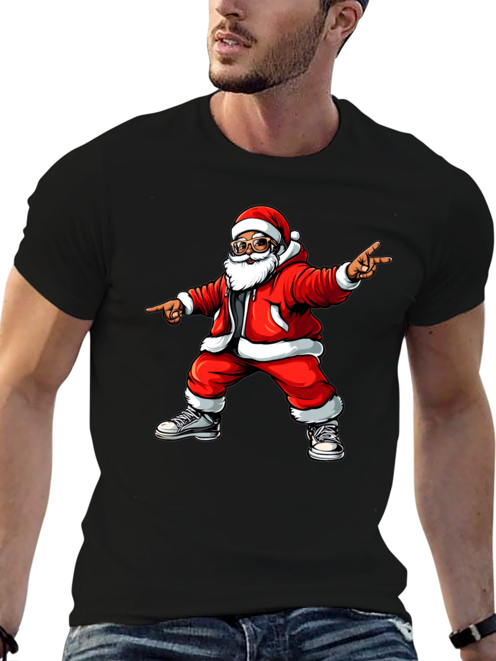 Santa Claus Graphic Tee - Holiday Cheer T-Shirt
