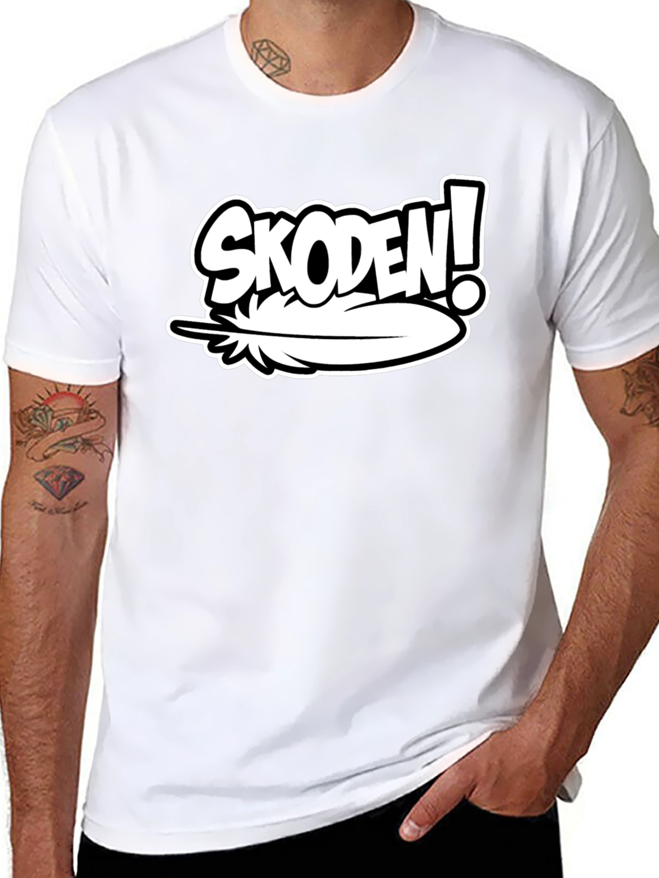 Skoden! Feather Graphic Black T-Shirt