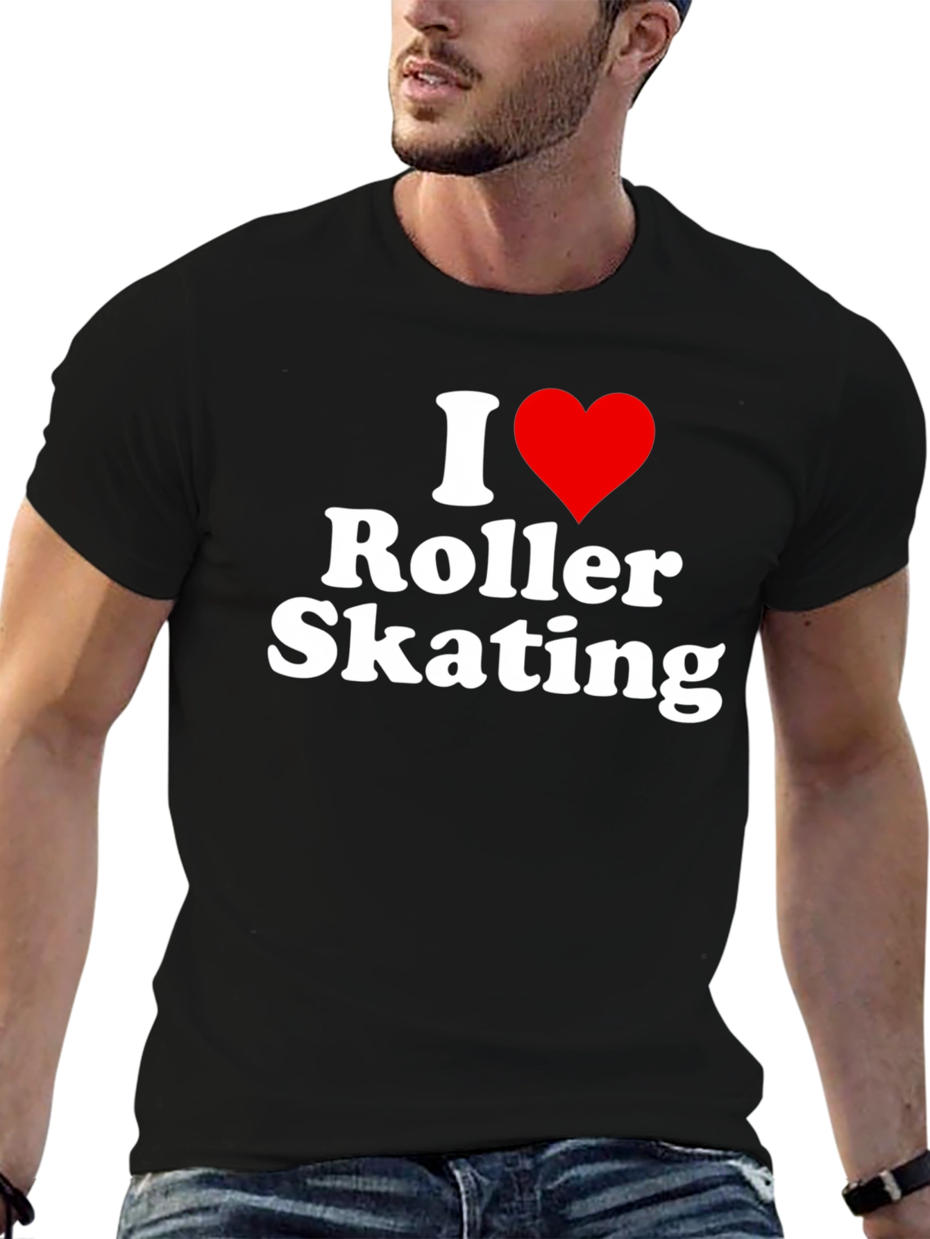 I Heart Roller Skating Black T-Shirt