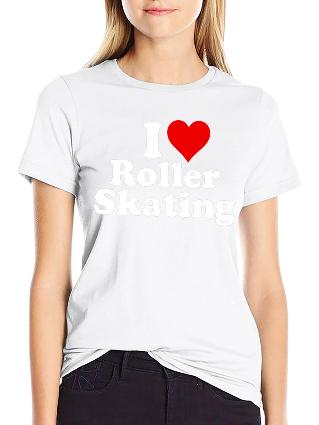 I Heart Roller Skating Black T-Shirt