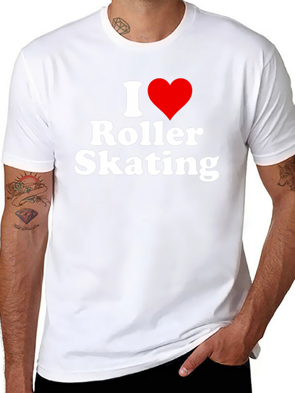 I Heart Roller Skating Black T-Shirt