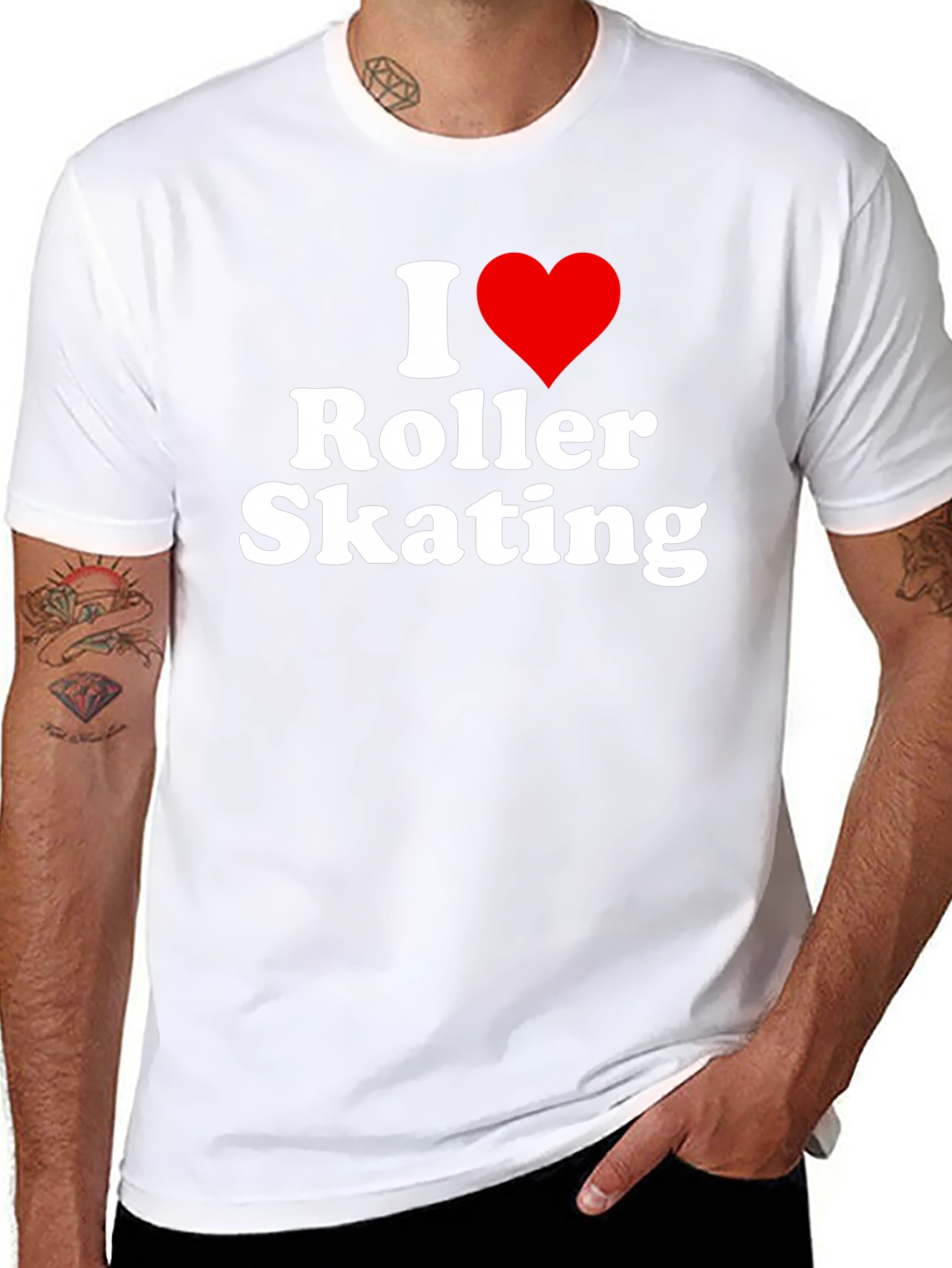 I Heart Roller Skating Black T-Shirt