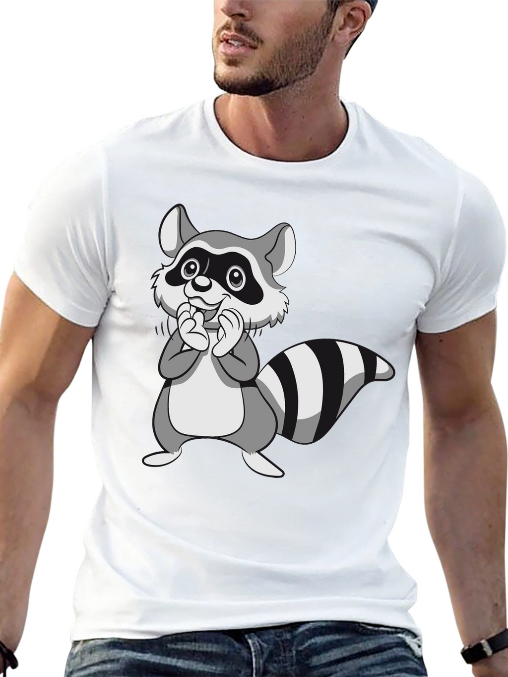Cute Raccoon Graphic Tee - Soft Cotton Crewneck