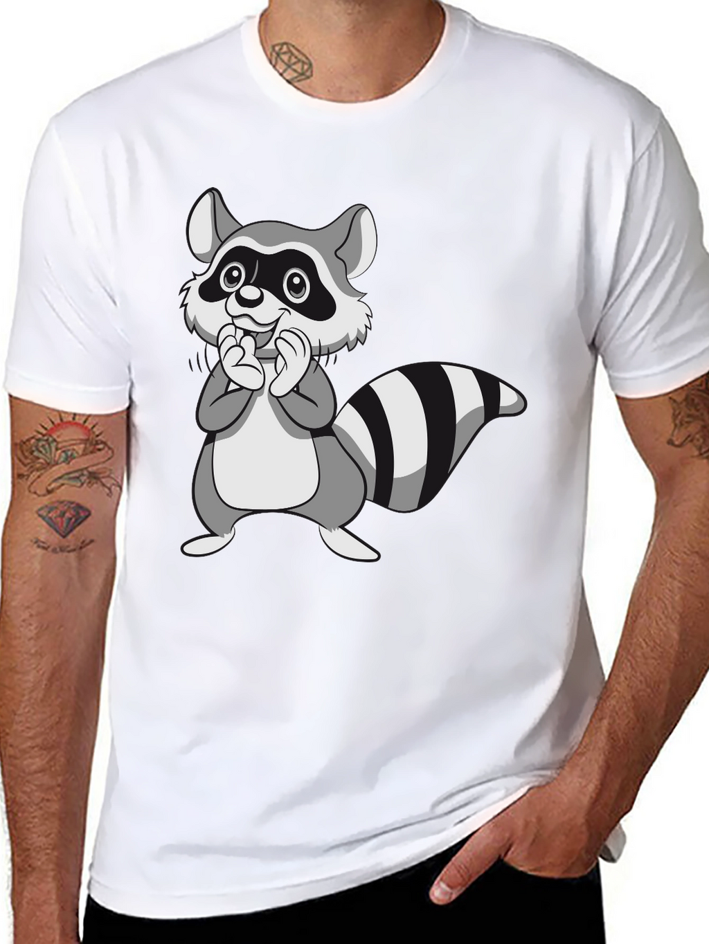 Cute Raccoon Graphic Tee - Soft Cotton Crewneck