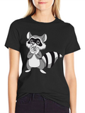 Cute Raccoon Graphic Tee - Soft Cotton Crewneck