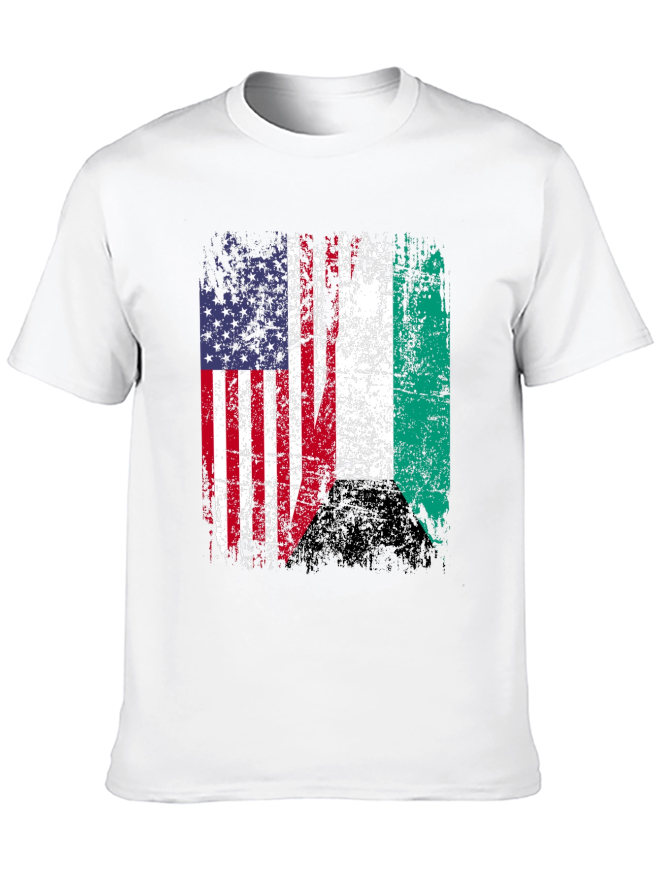 USA Nigeria Flags Graphic T-Shirt