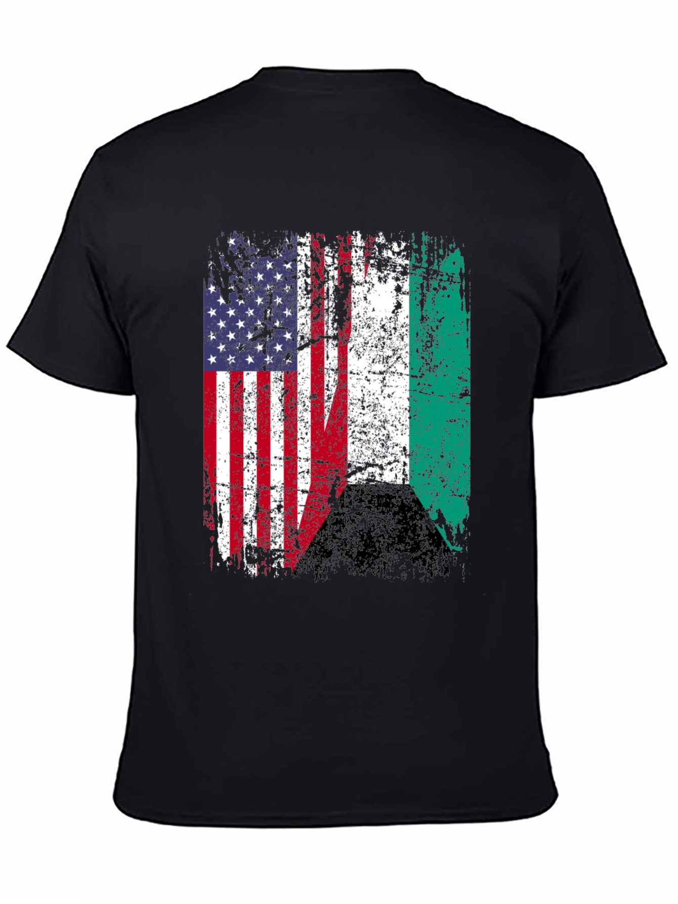 USA Nigeria Flags Graphic T-Shirt