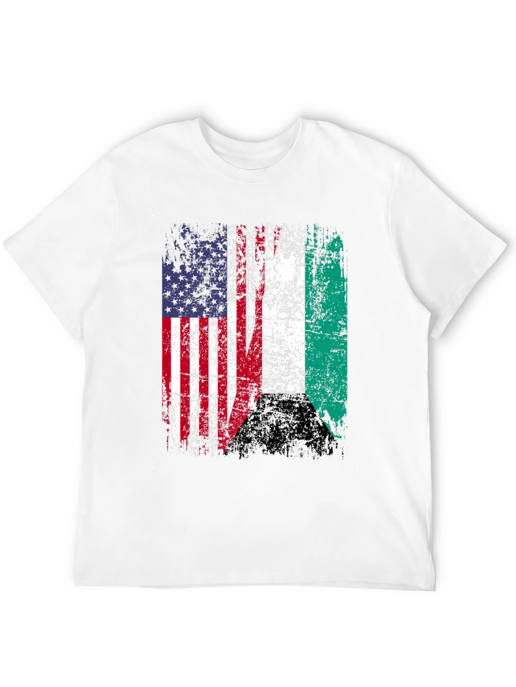 USA Nigeria Flags Graphic T-Shirt