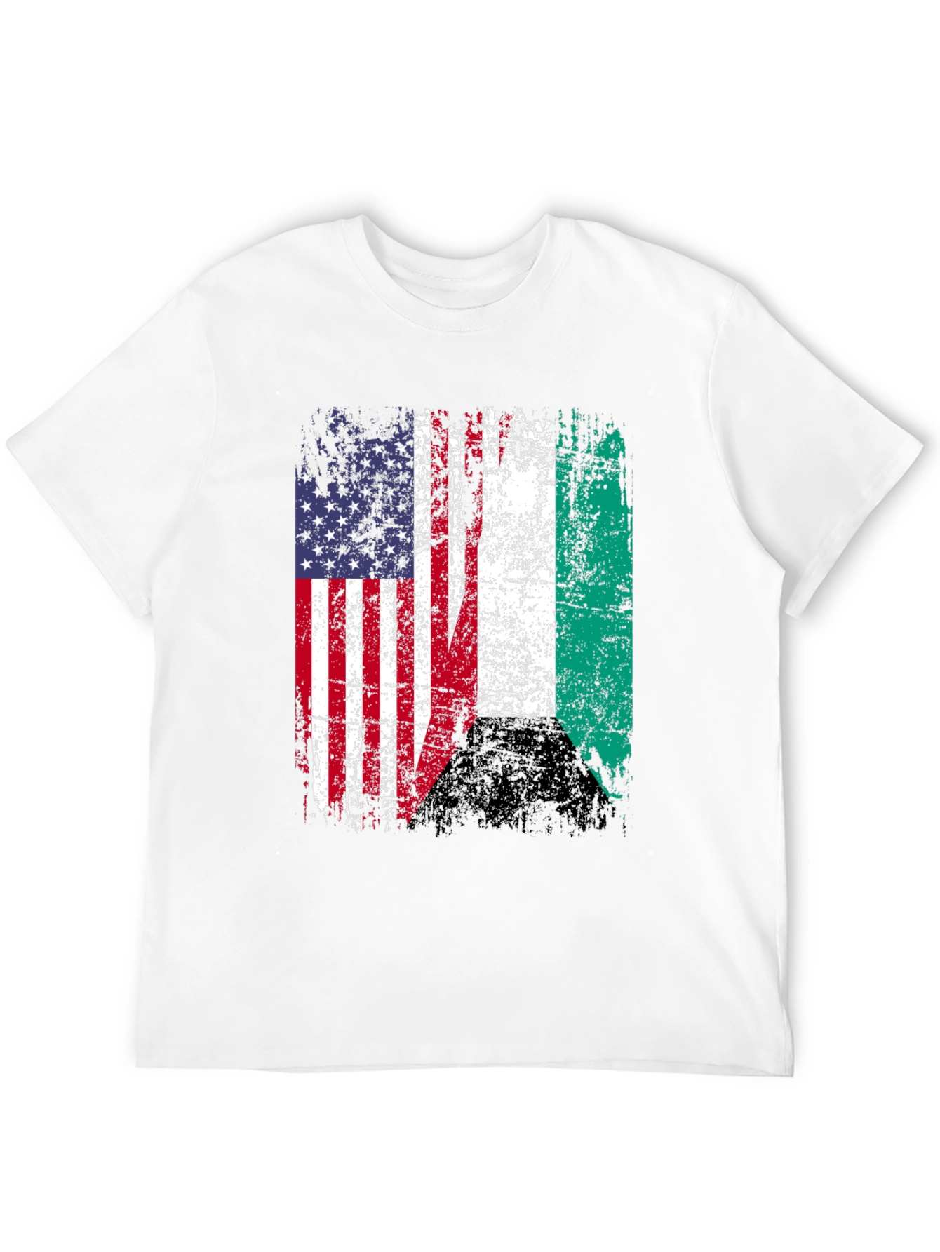 USA Nigeria Flags Graphic T-Shirt
