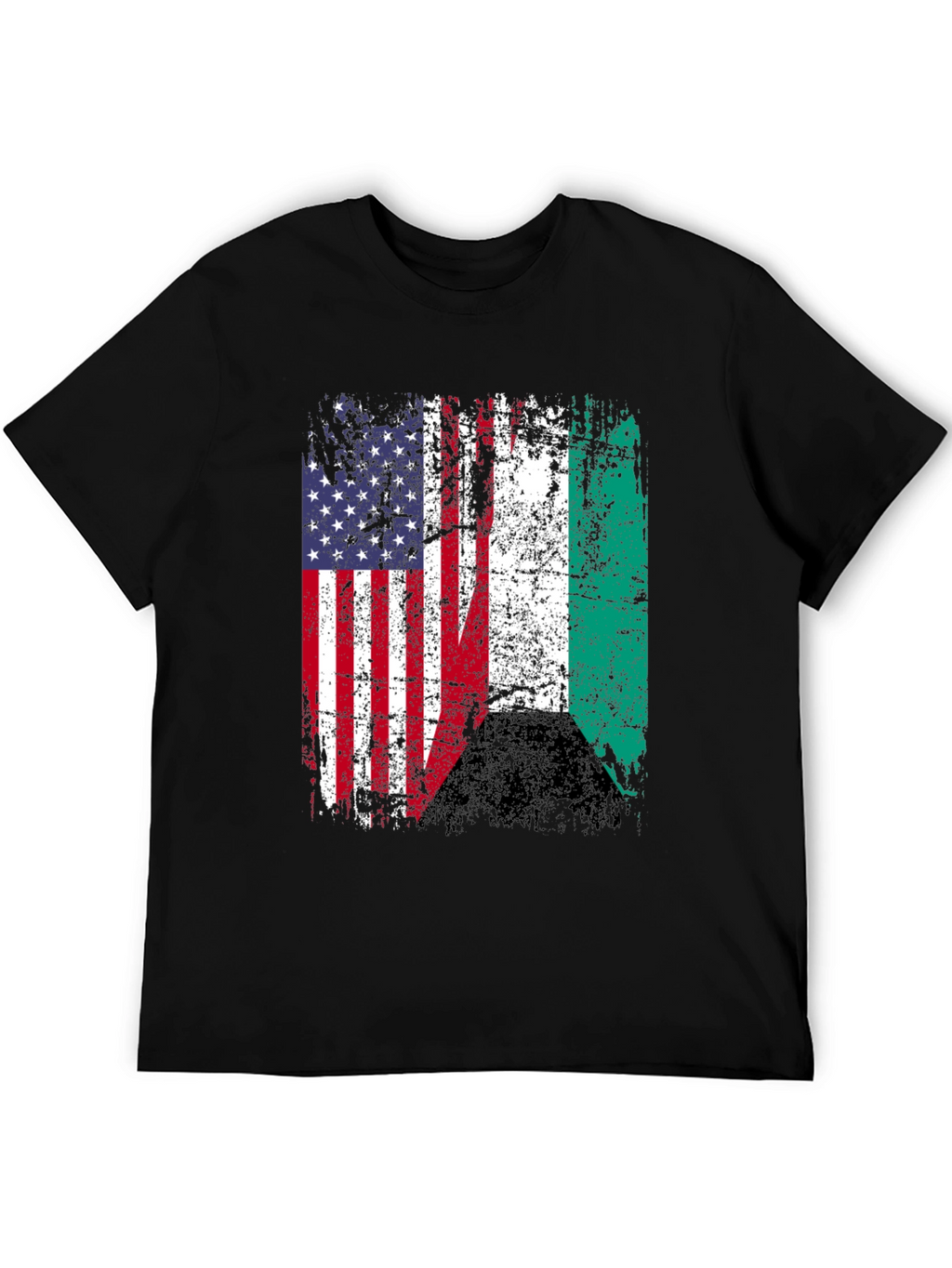 USA Nigeria Flags Graphic T-Shirt