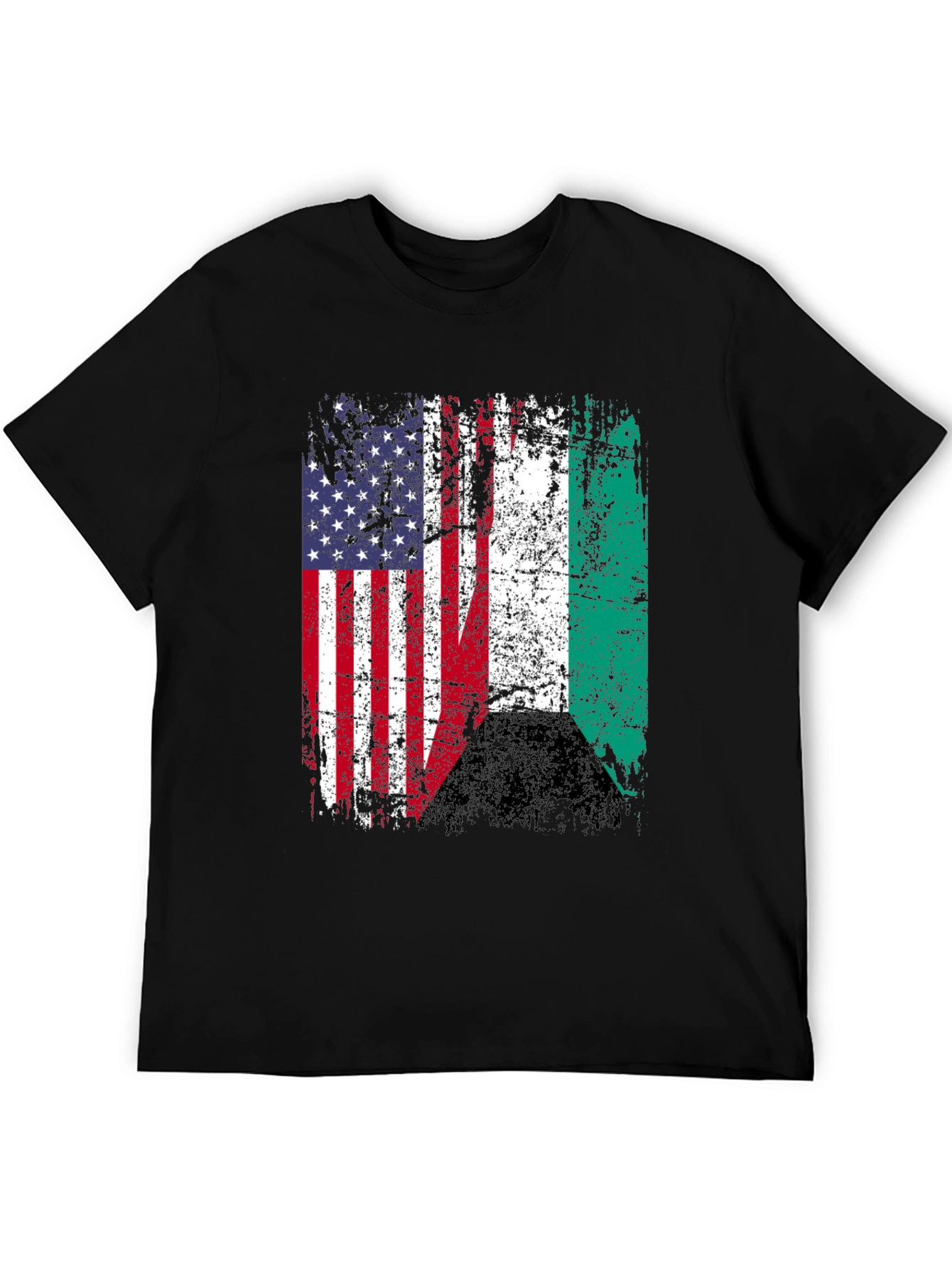 USA Nigeria Flags Graphic T-Shirt