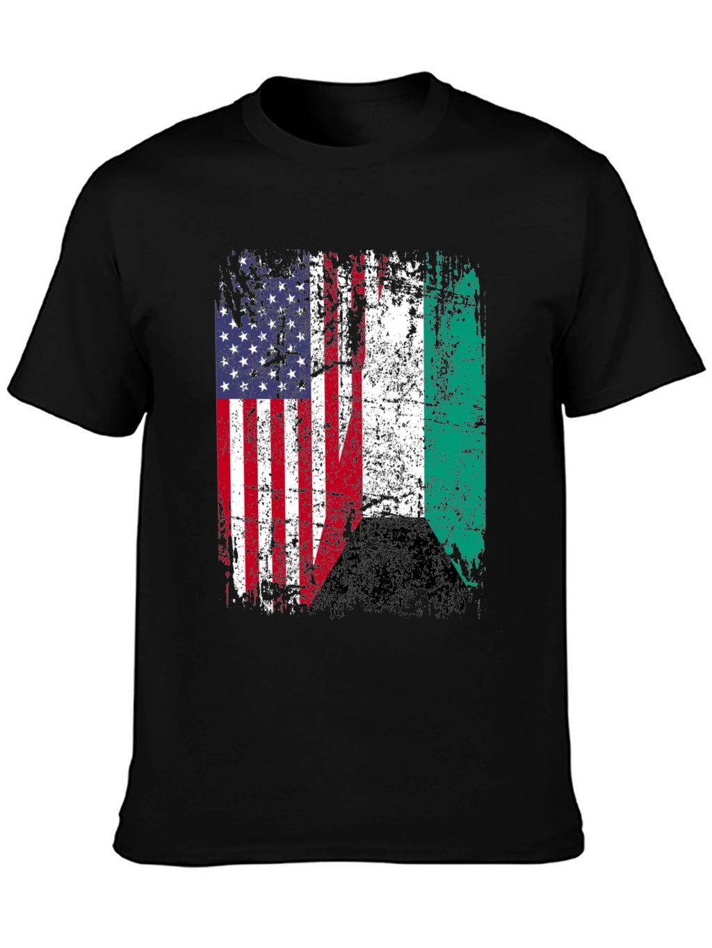 USA Nigeria Flags Graphic T-Shirt