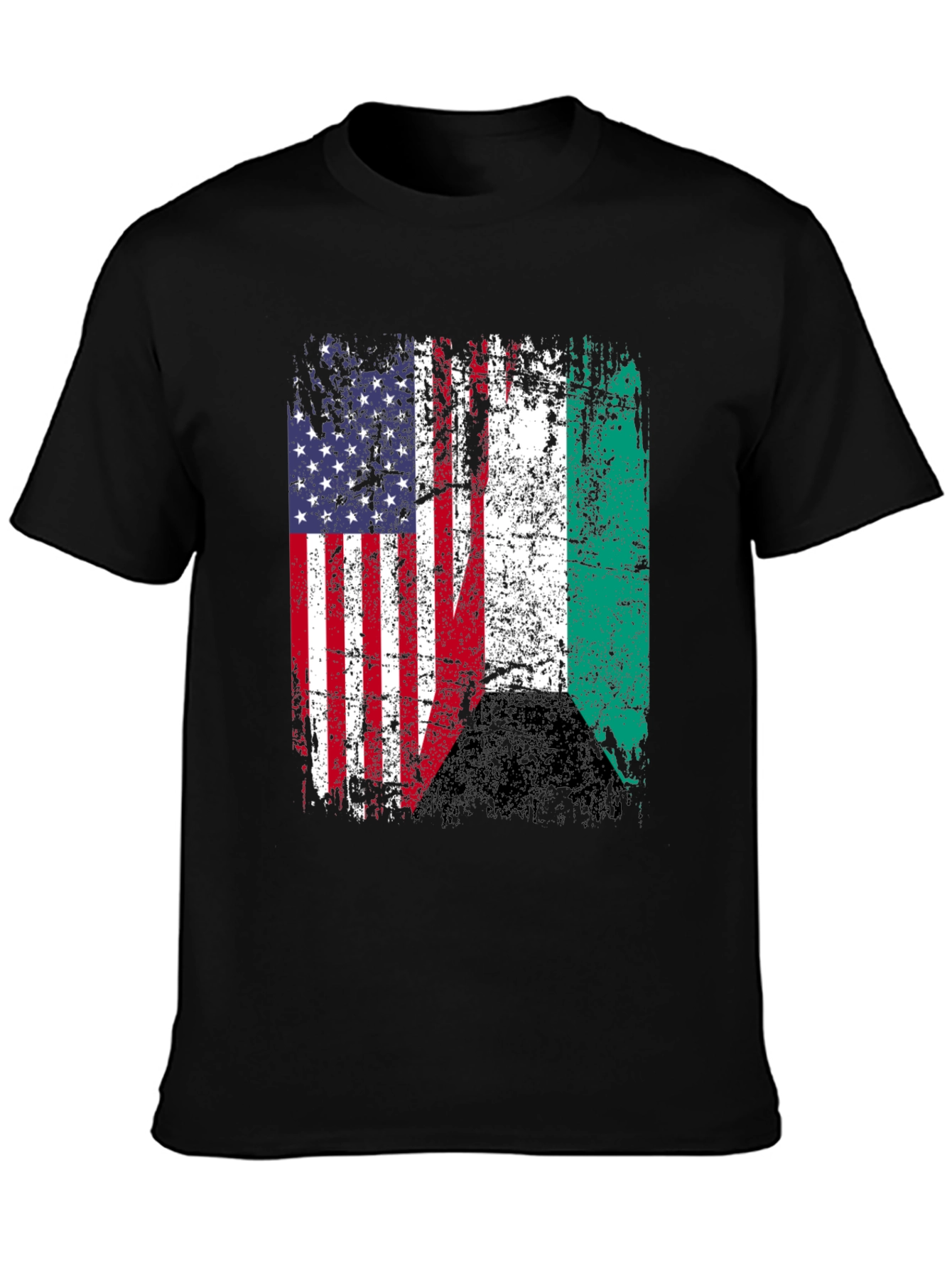 USA Nigeria Flags Graphic T-Shirt