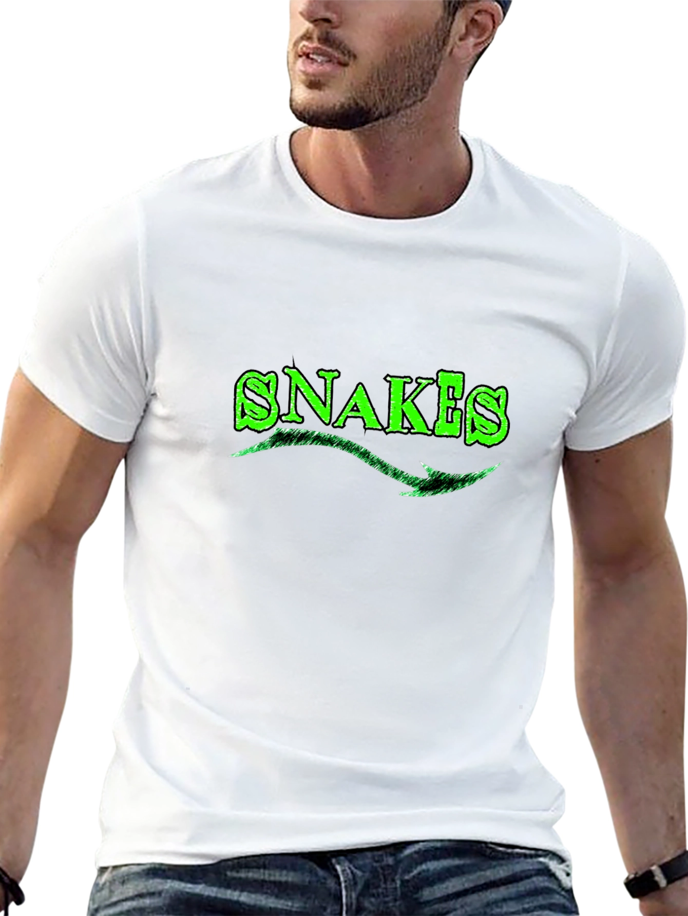 Snakes Green Graphic T-Shirt - Cool Design