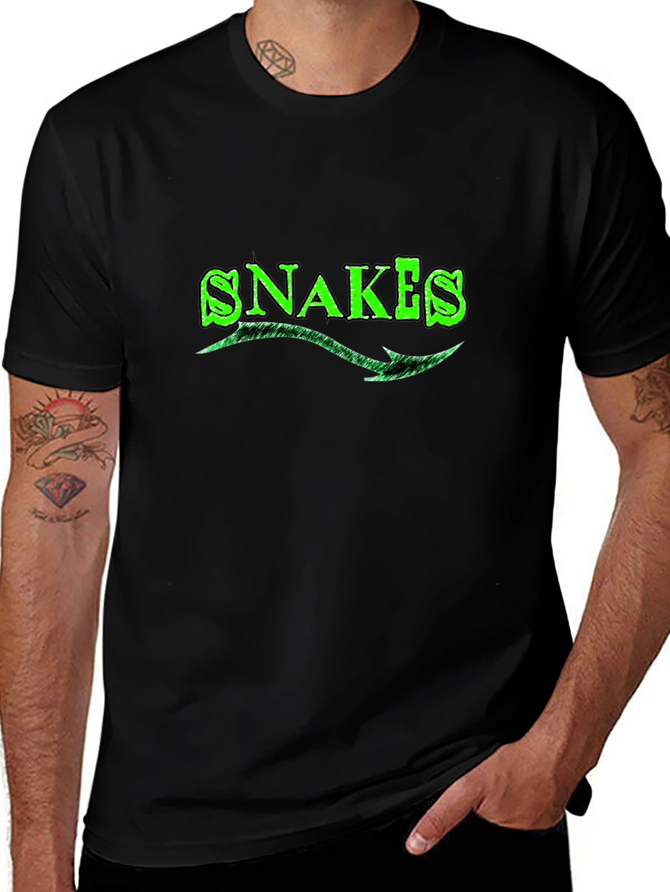 Snakes Green Graphic T-Shirt - Cool Design