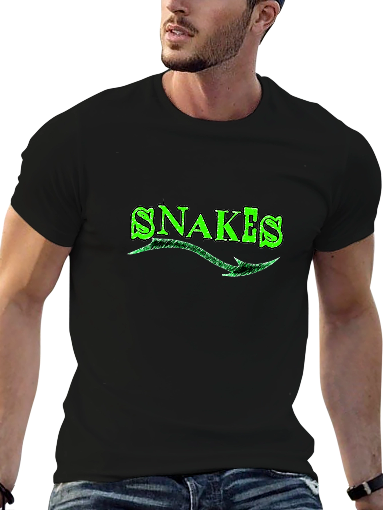 Snakes Green Graphic T-Shirt - Cool Design