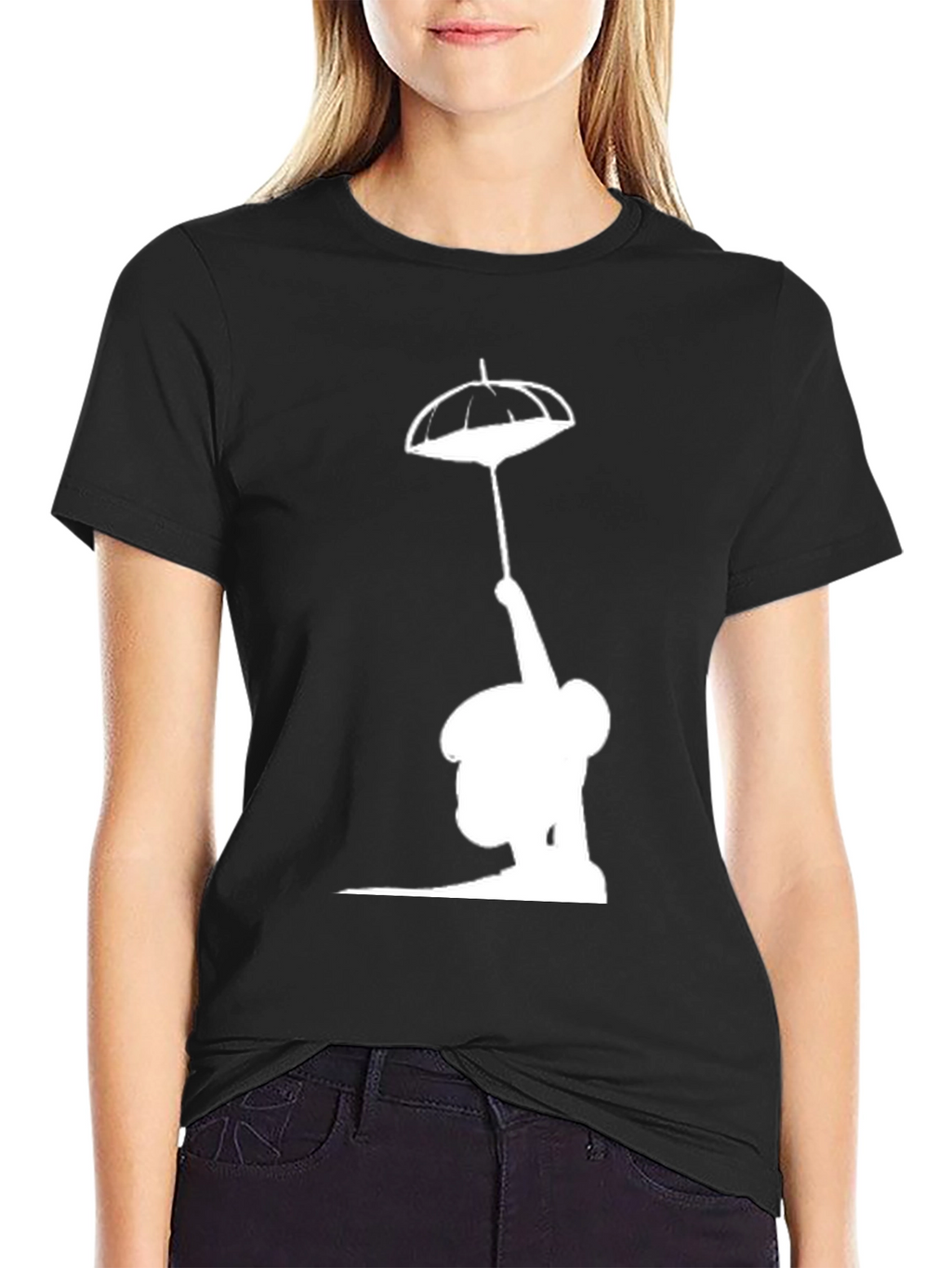 Silhouette Umbrella T-Shirt - Black