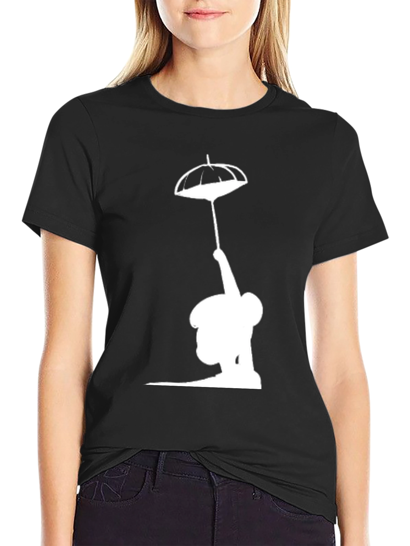 Silhouette Umbrella T-Shirt - Black