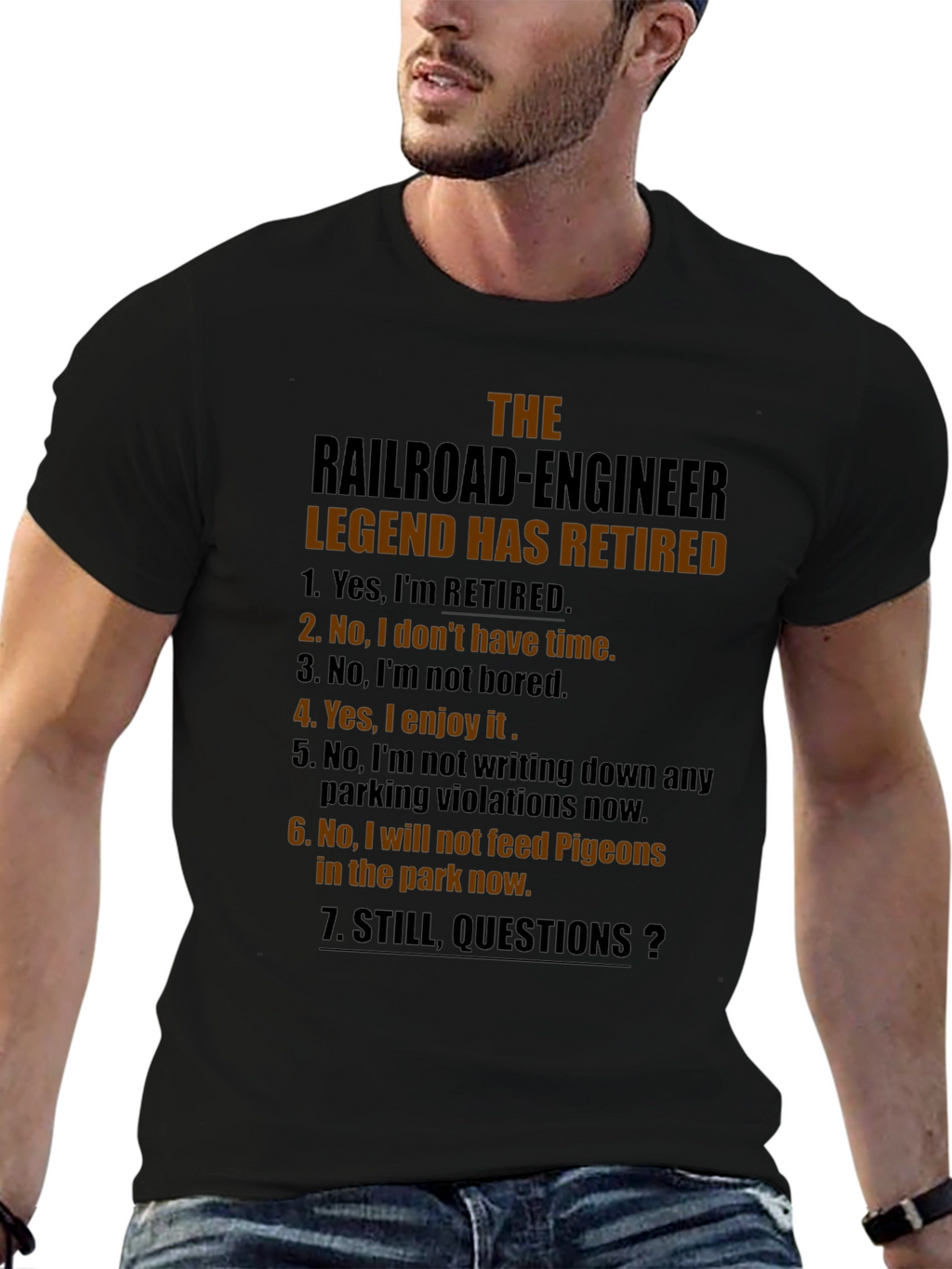 Retired Railroad Engineer Legend T-Shirt