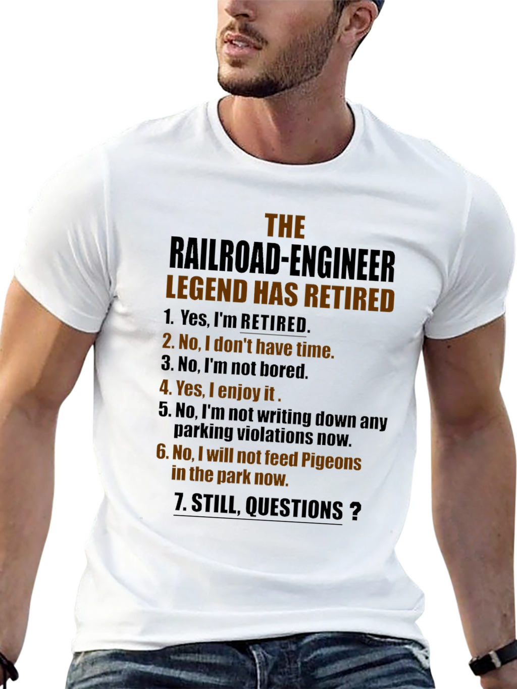 Retired Railroad Engineer Legend T-Shirt