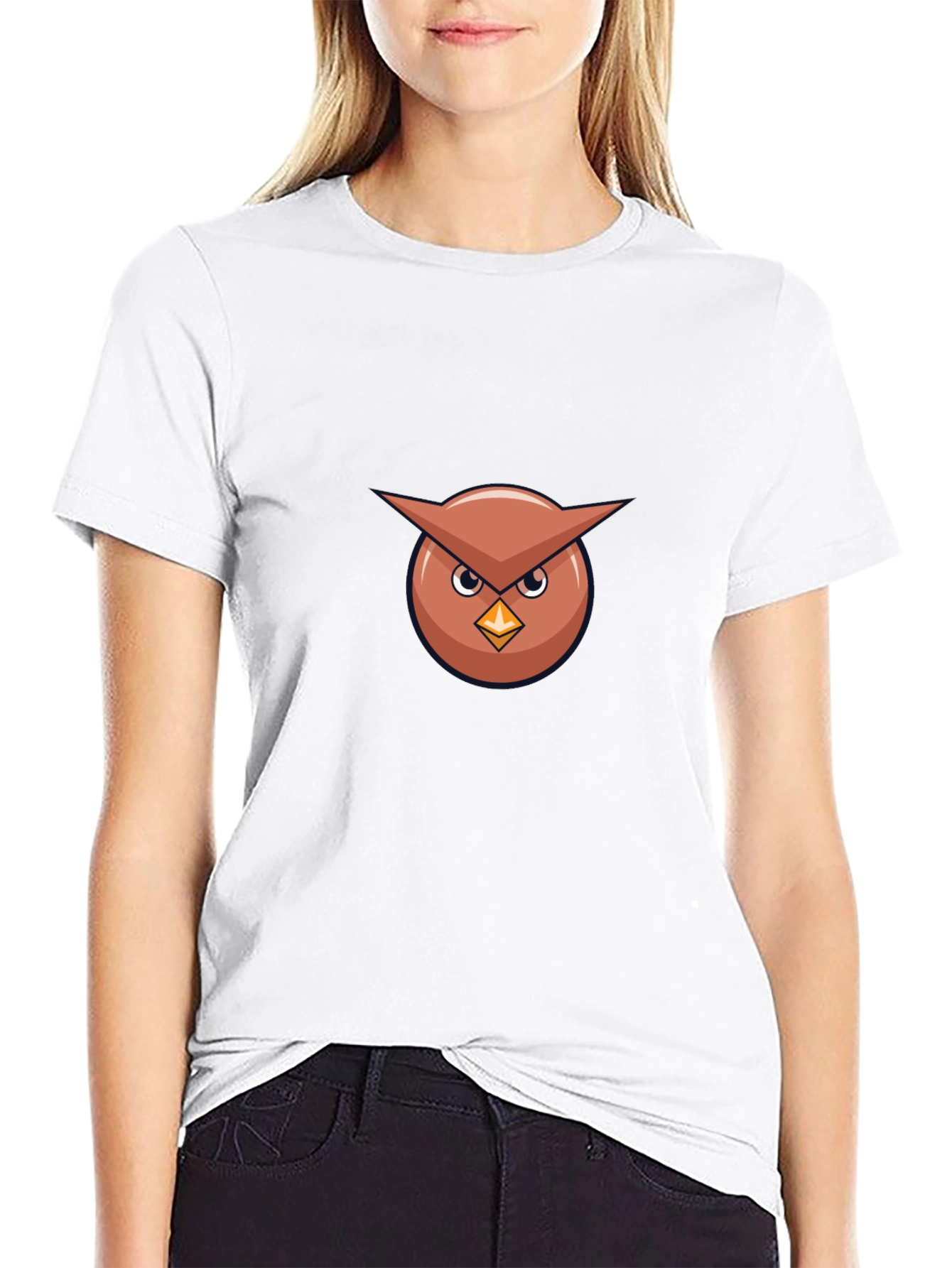 Cool Owl Graphic Tee - Black Cotton Blend
