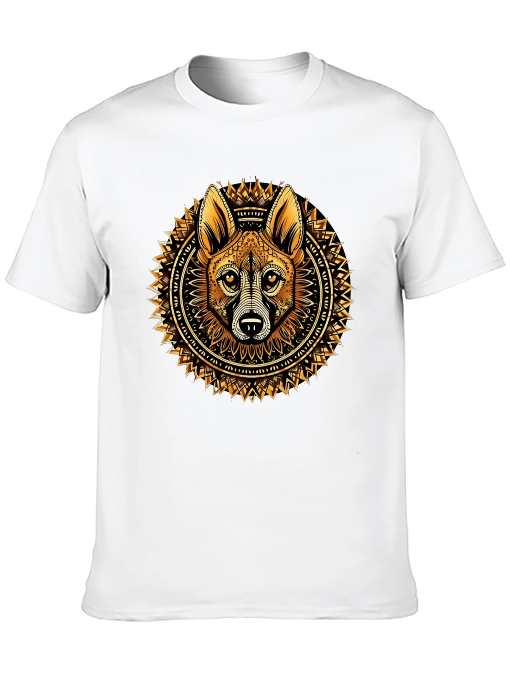 Tribal Dog Mandala Black Tee