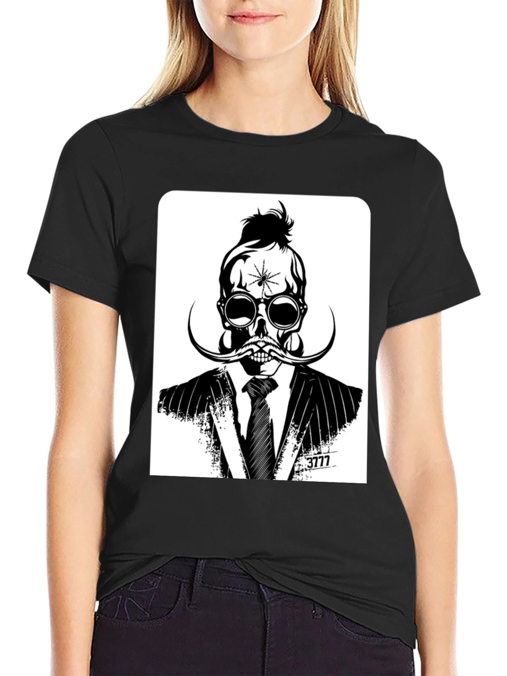 Skull in Suit Graphic Tee - Unique Stylish Design
