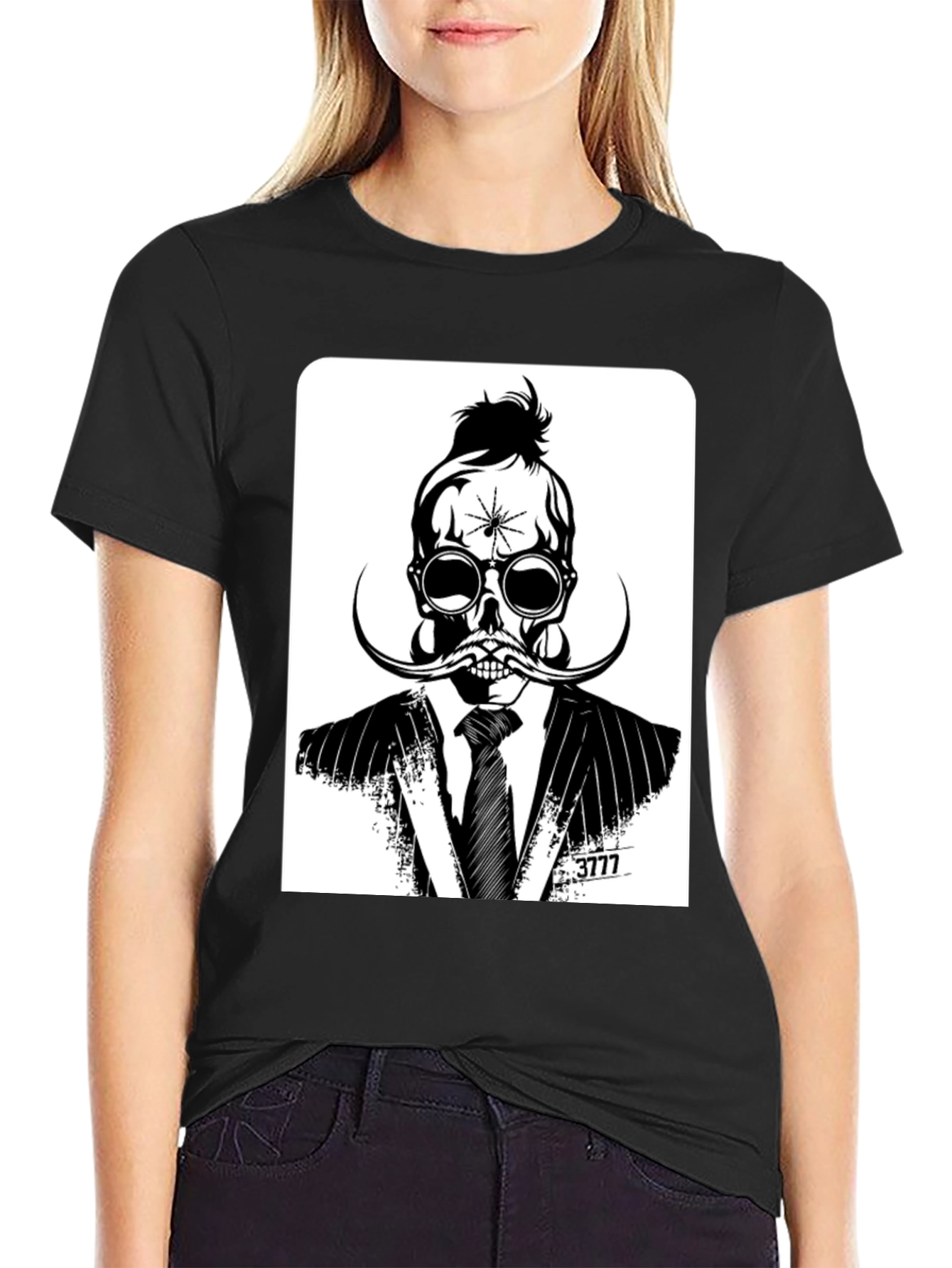Skull in Suit Graphic Tee - Unique Stylish Design