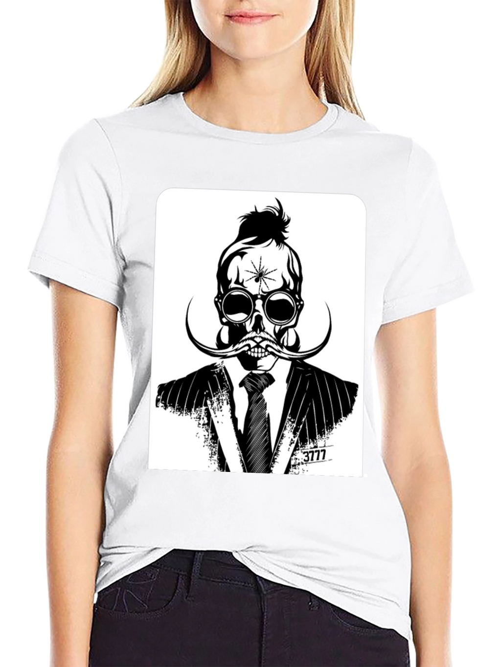 Skull in Suit Graphic Tee - Unique Stylish Design