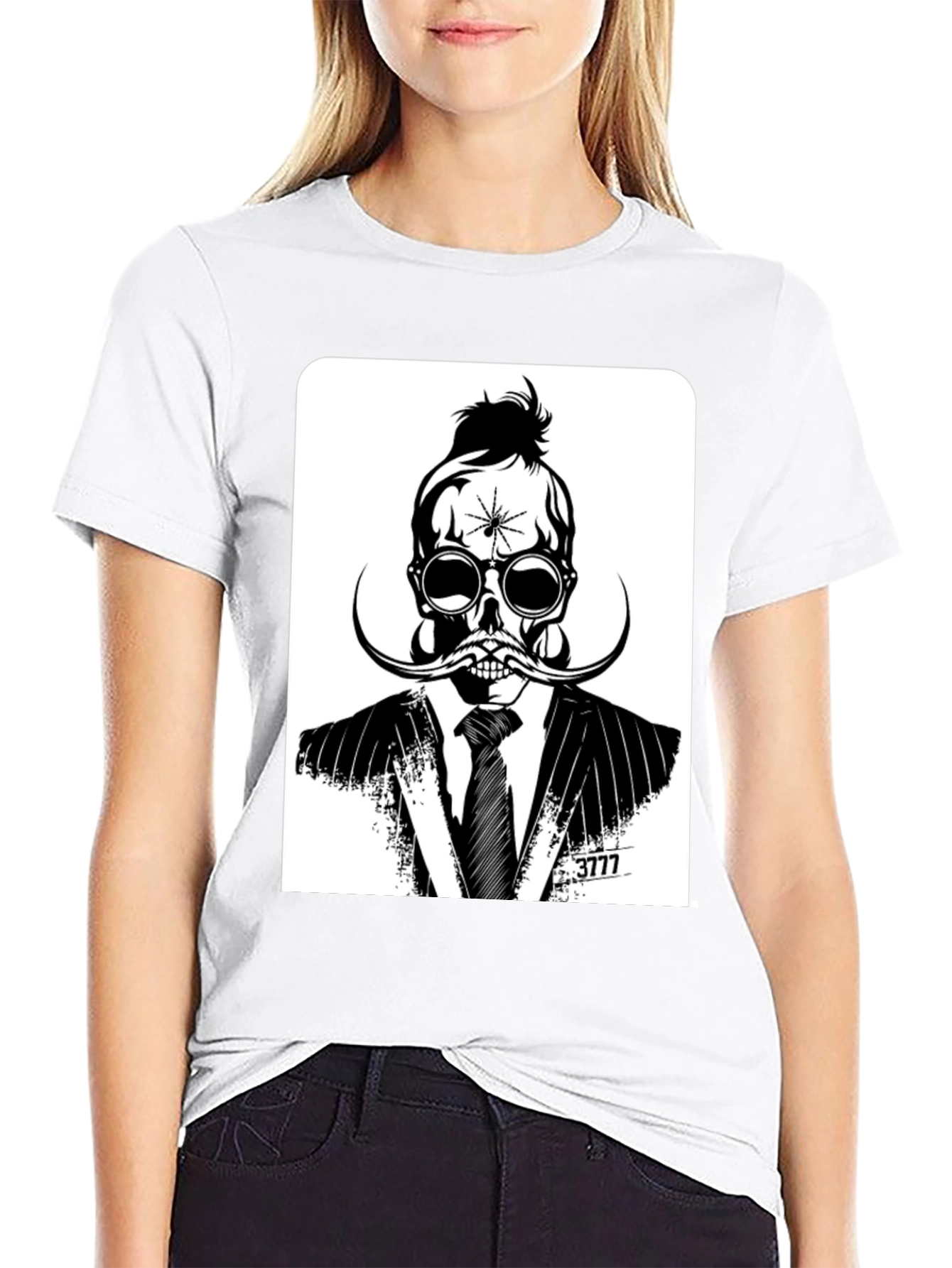 Skull in Suit Graphic Tee - Unique Stylish Design