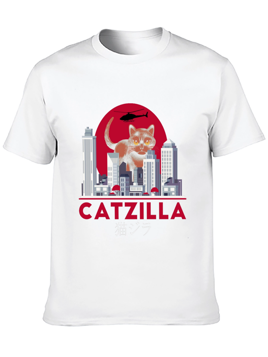 Catzilla T-Shirt Funny Cat Godzilla Parody Tee