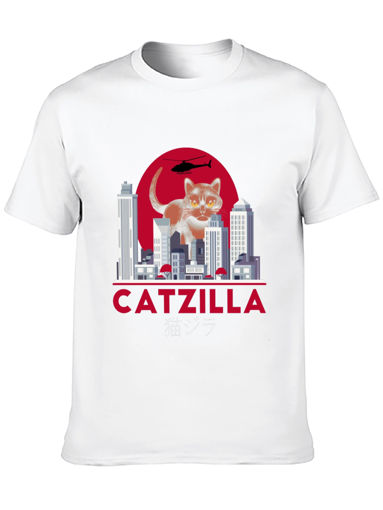 Catzilla T-Shirt Funny Cat Godzilla Parody Tee