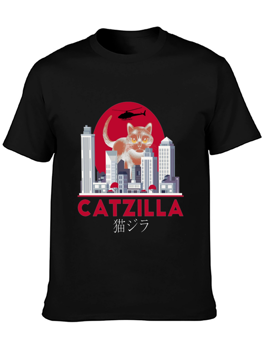 Catzilla T-Shirt Funny Cat Godzilla Parody Tee