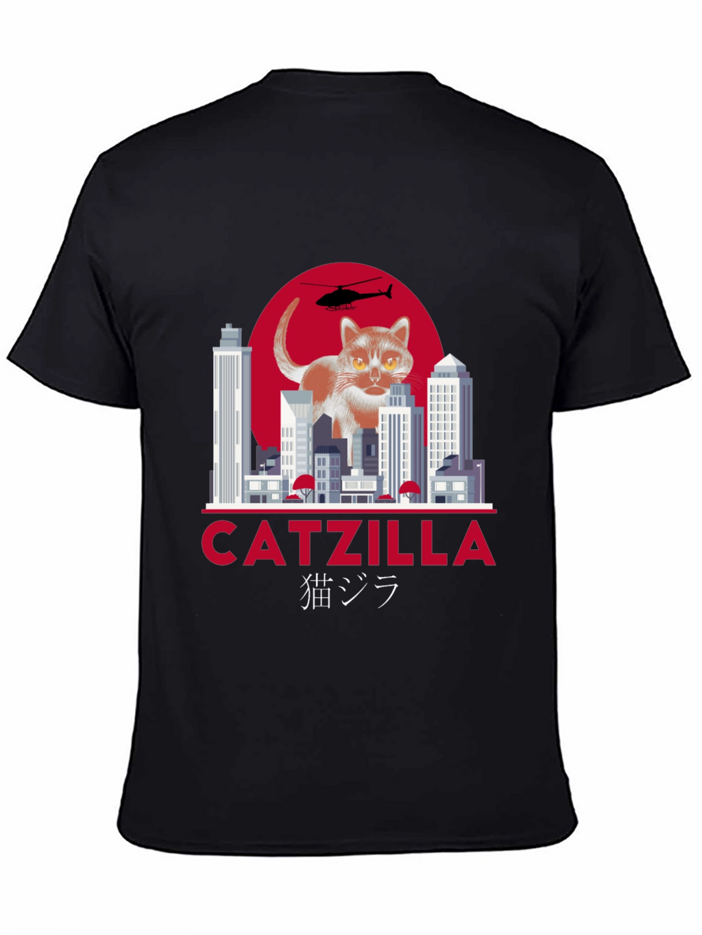 Catzilla T-Shirt Funny Cat Godzilla Parody Tee