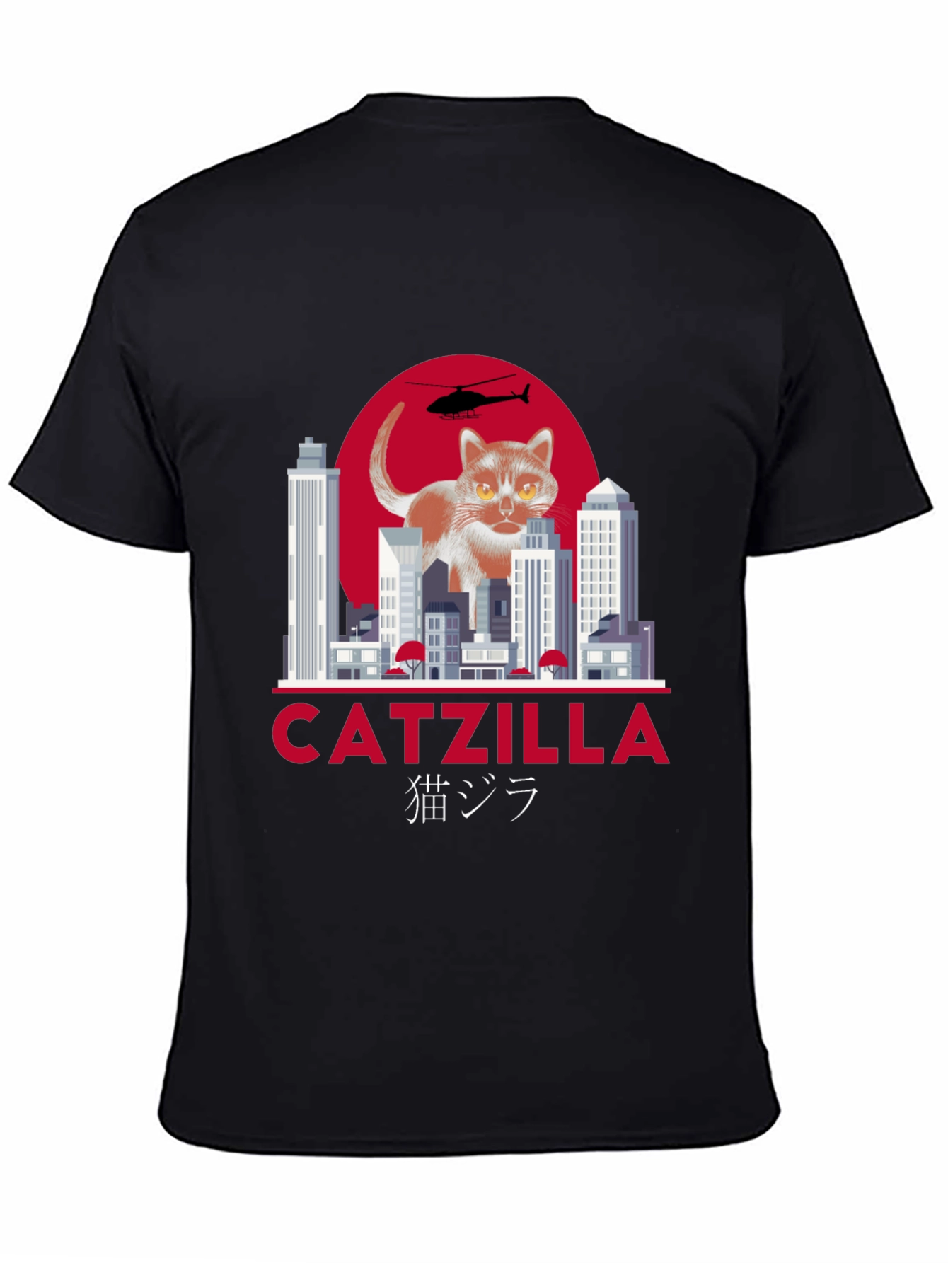 Catzilla T-Shirt Funny Cat Godzilla Parody Tee