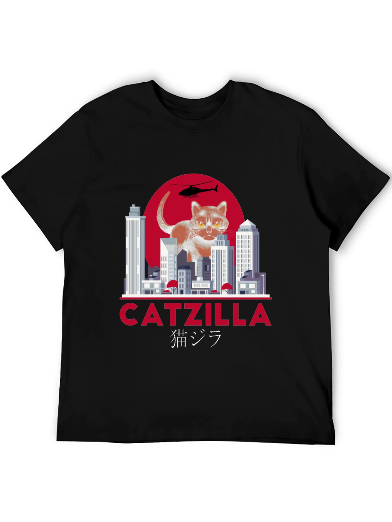 Catzilla T-Shirt Funny Cat Godzilla Parody Tee
