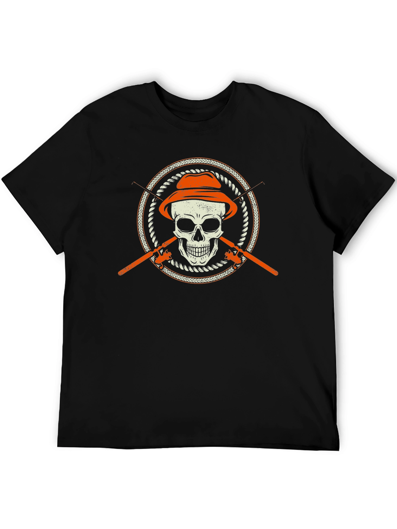 Skull Fisherman T-Shirt - Fishing Skeleton Tee