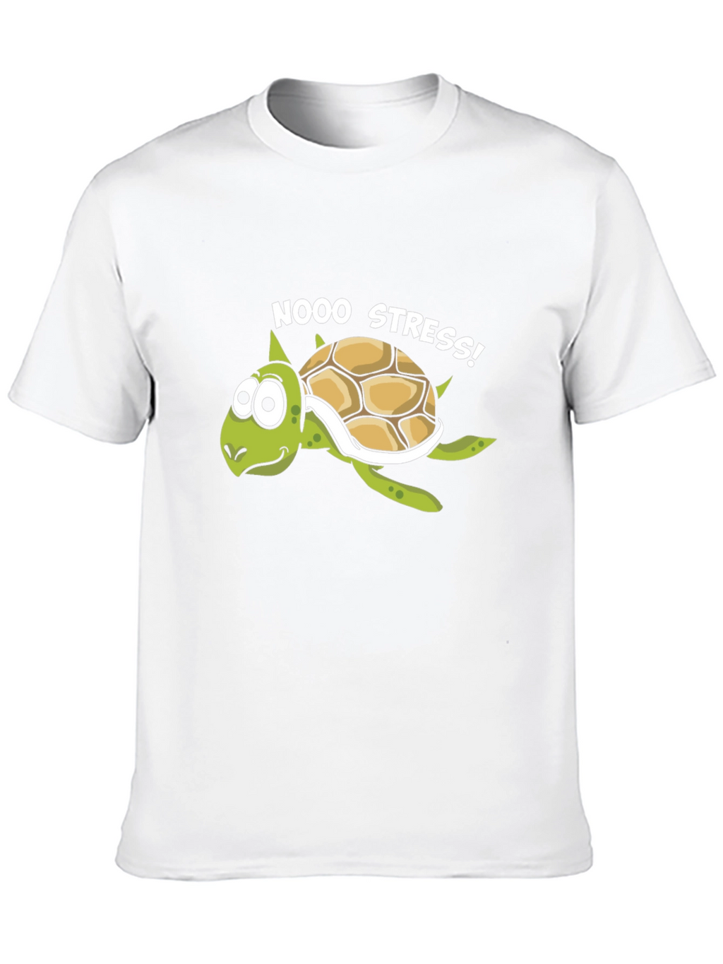 No Stress Turtle T-Shirt - Relaxed Cartoon Graphic Tee