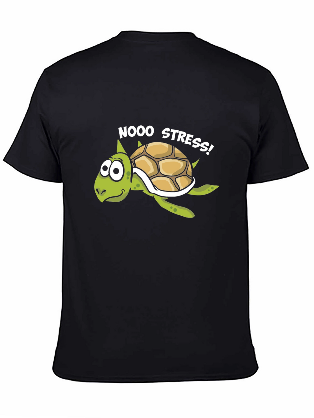 No Stress Turtle T-Shirt - Relaxed Cartoon Graphic Tee