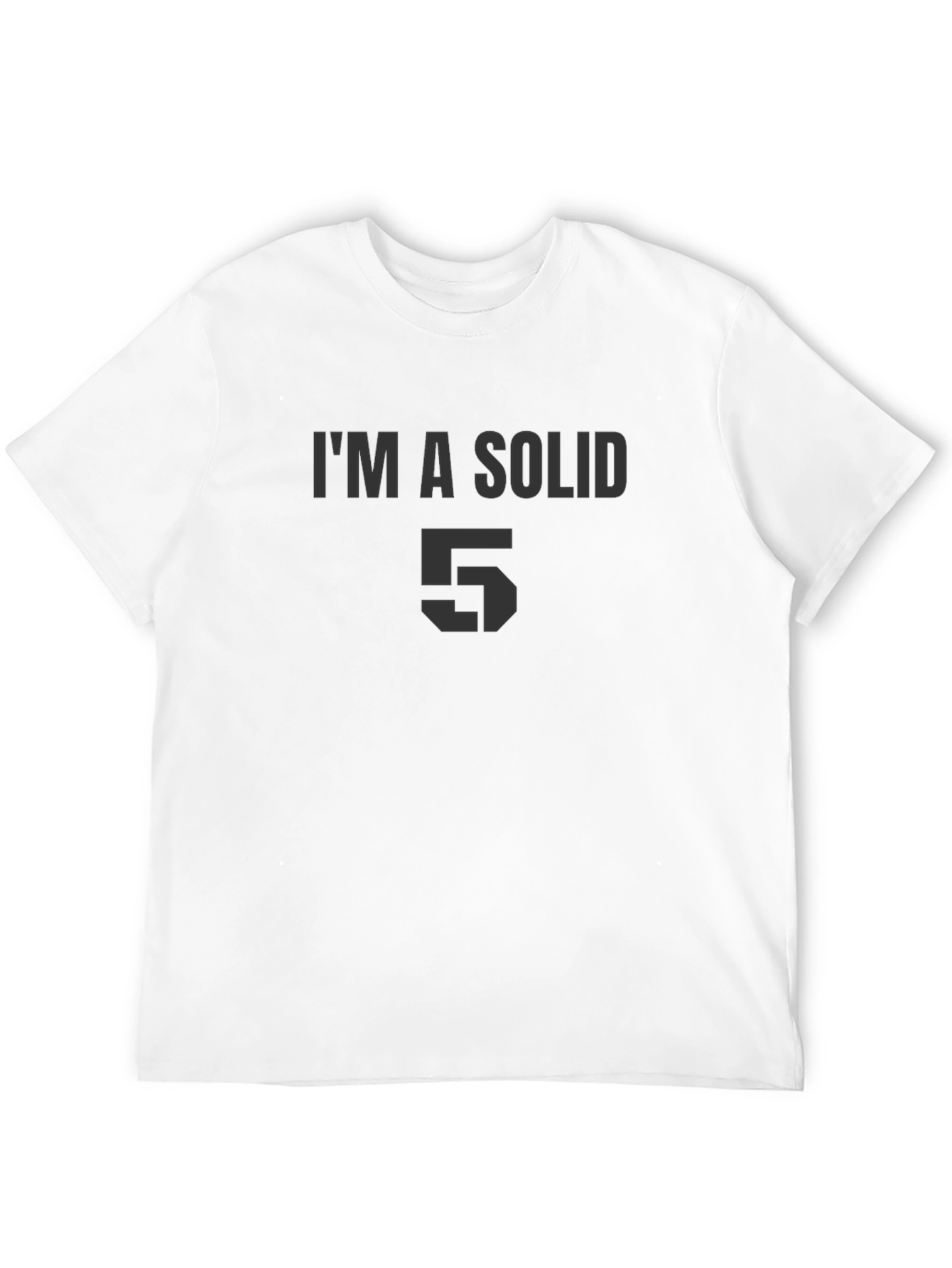 Solid 5 Graphic Tee - Black Cotton Comfort
