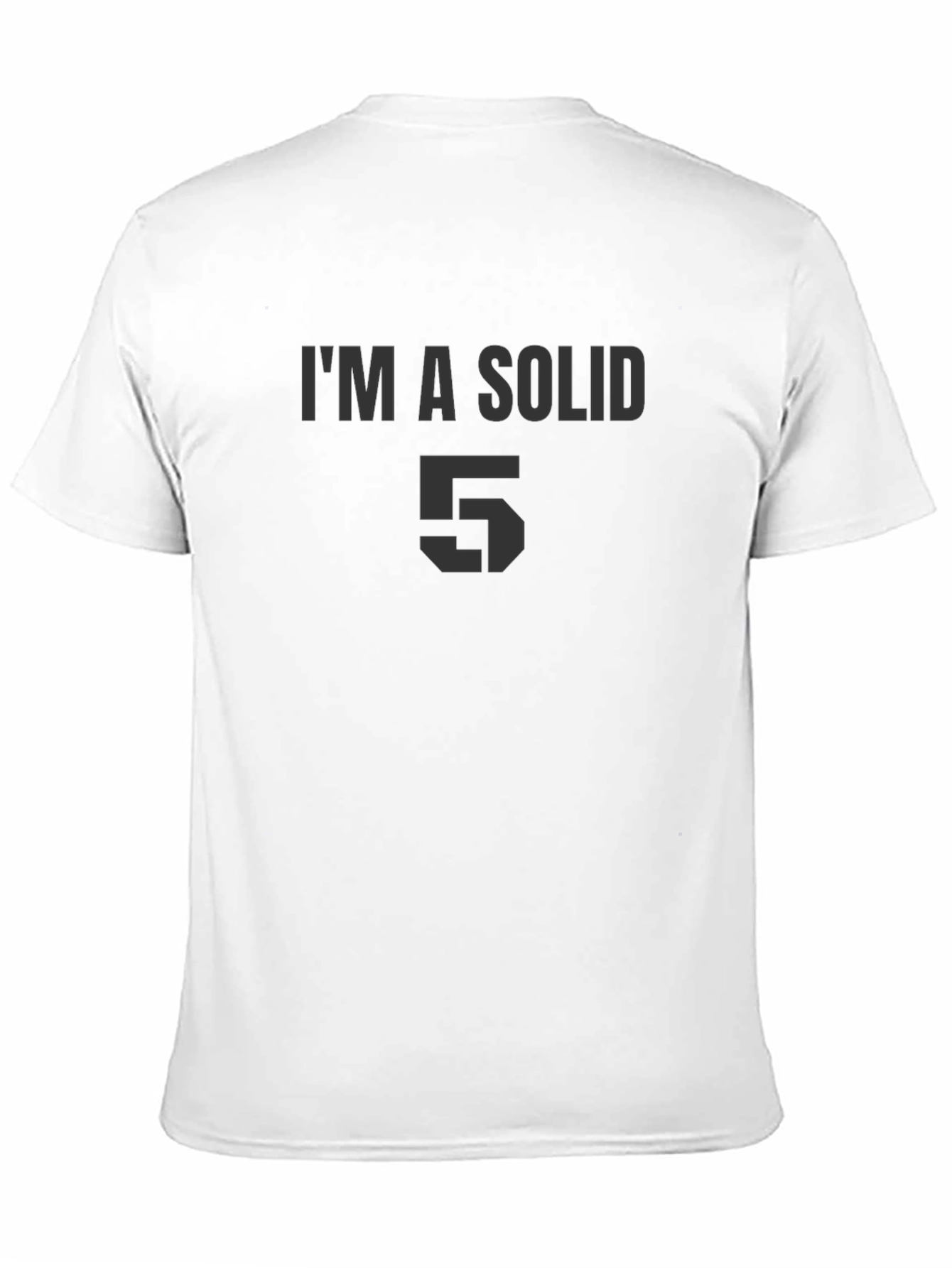 Solid 5 Graphic Tee - Black Cotton Comfort