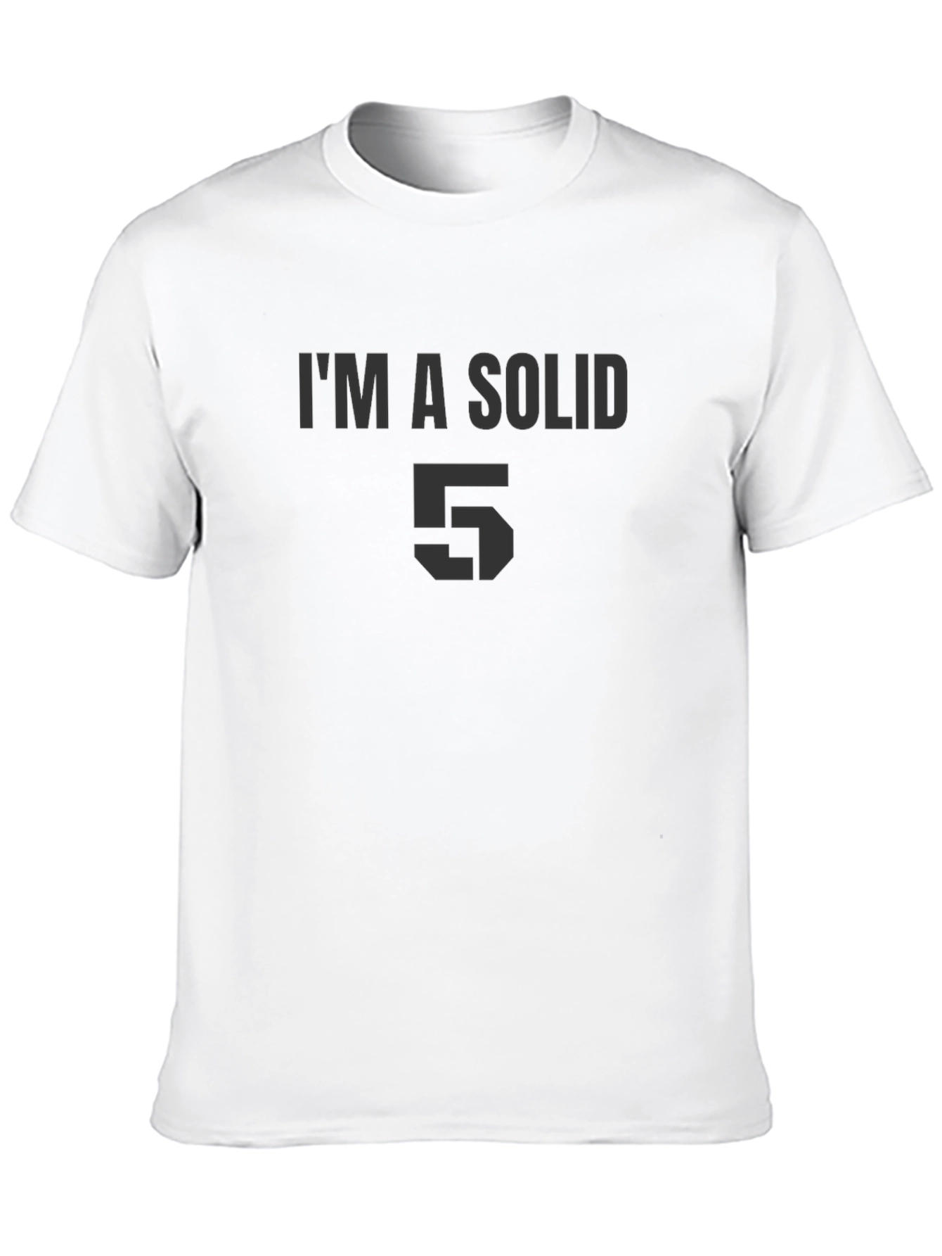 Solid 5 Graphic Tee - Black Cotton Comfort
