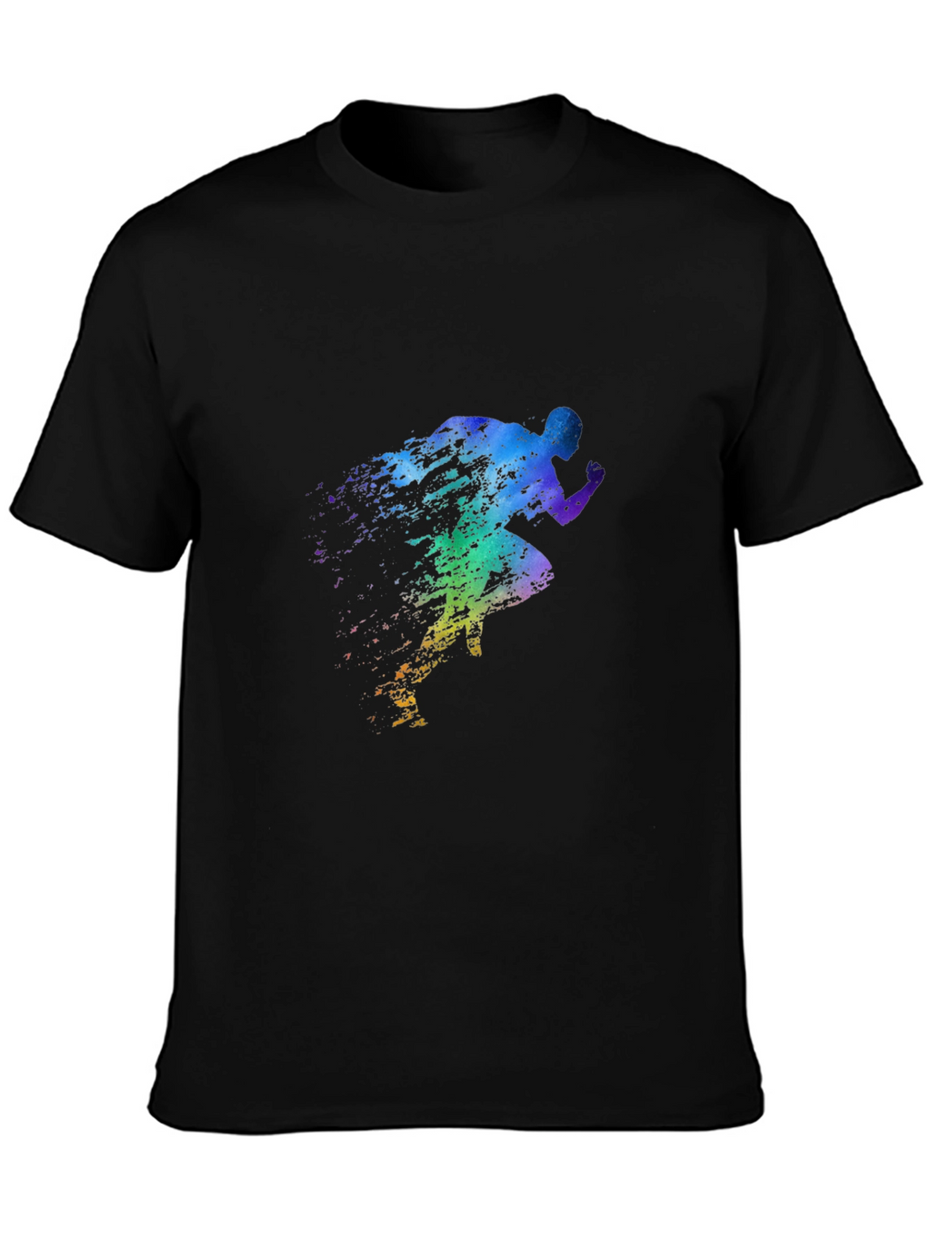Mens Black Running Silhouette Graphic Tee