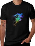 Mens Black Running Silhouette Graphic Tee