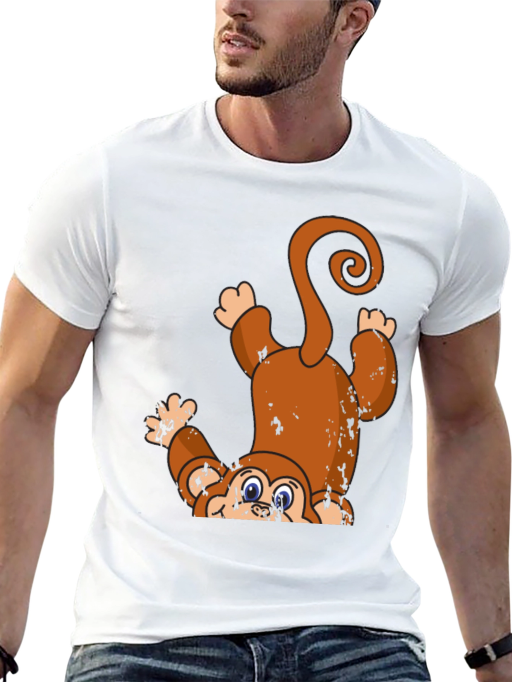 Upside Down Monkey Graphic Tee
