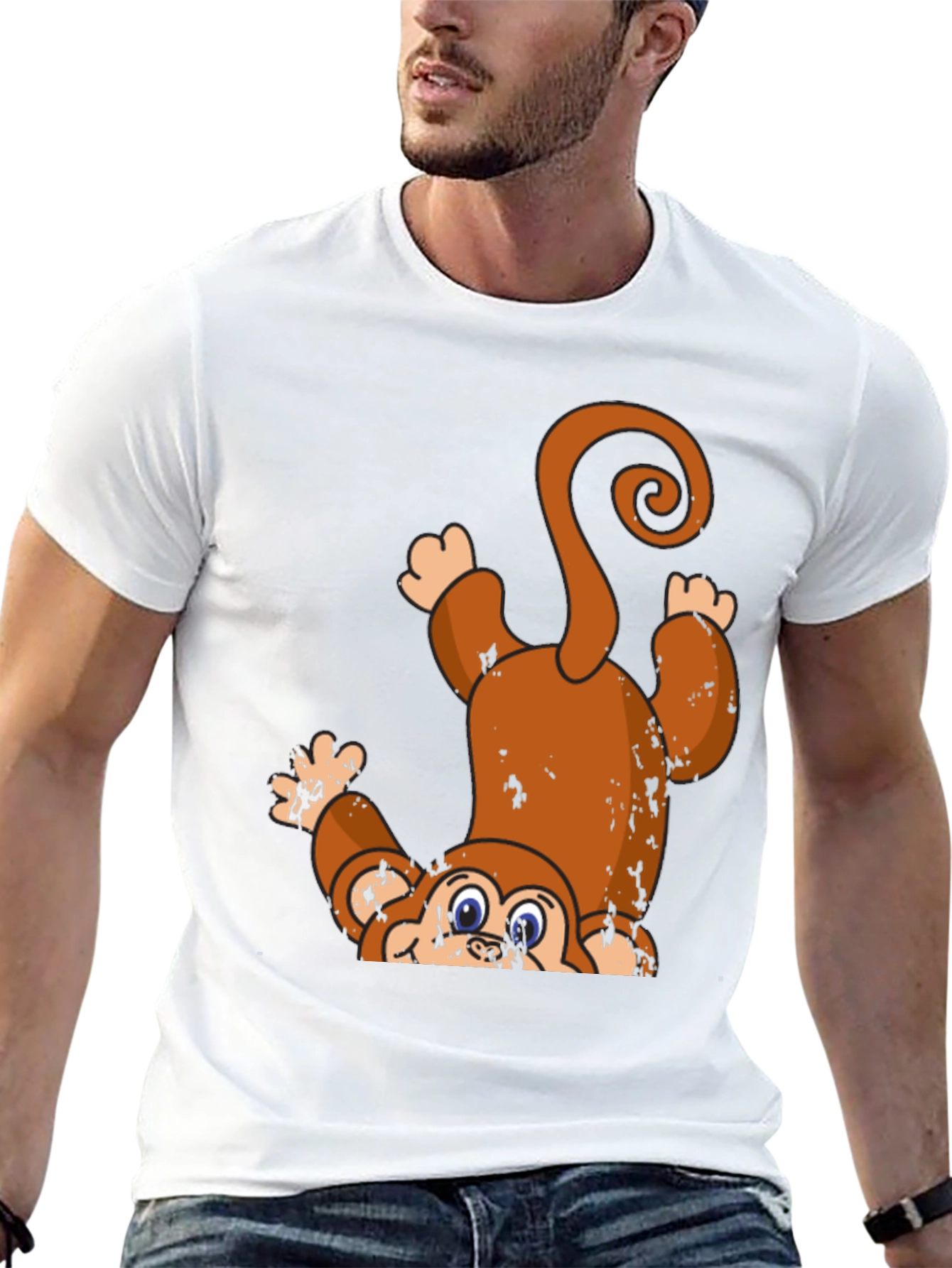 Upside Down Monkey Graphic Tee